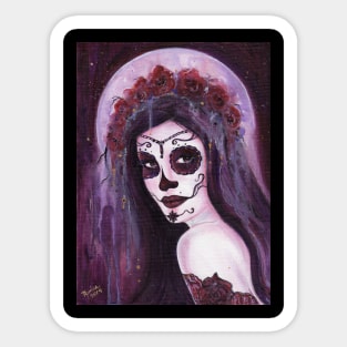 Day of the dead Haunted Moon By Renee Lavoie Sticker